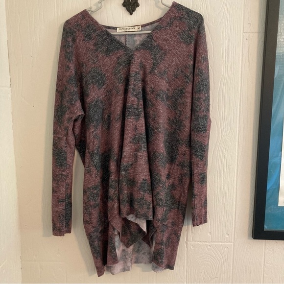 Like New Purple & Gray Tie-Dye Long-Sleeved Tunic - Picture 1 of 5